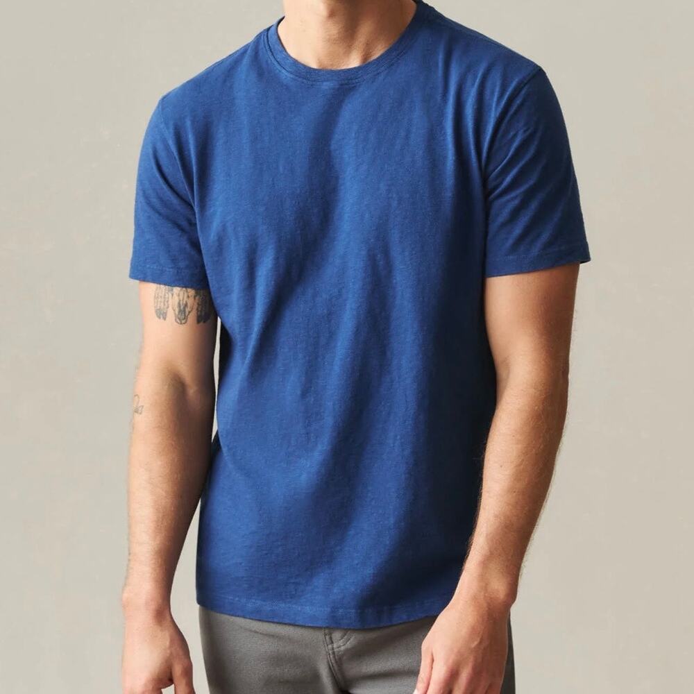 American Giant Premium Slub Short Sleeve Crew Tee Men's Small Blue